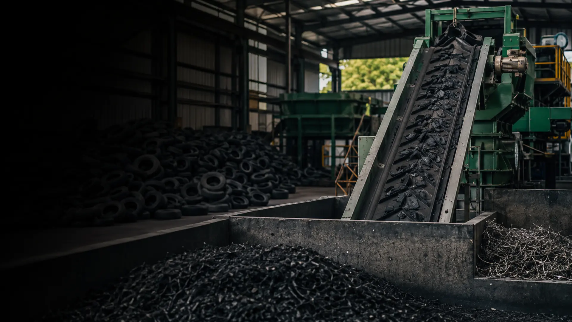 Planta industrial de valorización de neumáticos fuera de uso